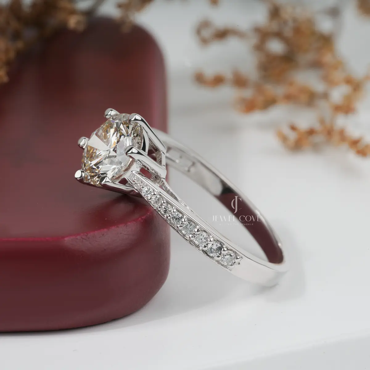 1.50 Carat Round Diamond Lucinda Style Engagement Ring