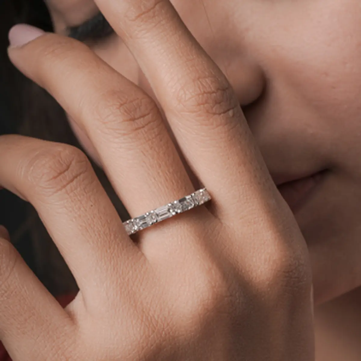 Emerald Diamond Samorn Full Eternity Band
