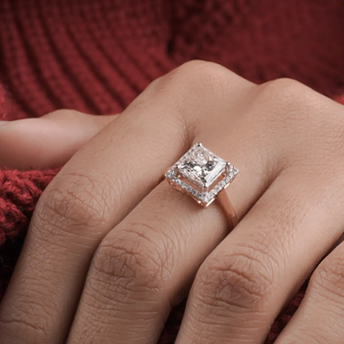 2 Carat Princess Diamond Charlotte Halo Ring
