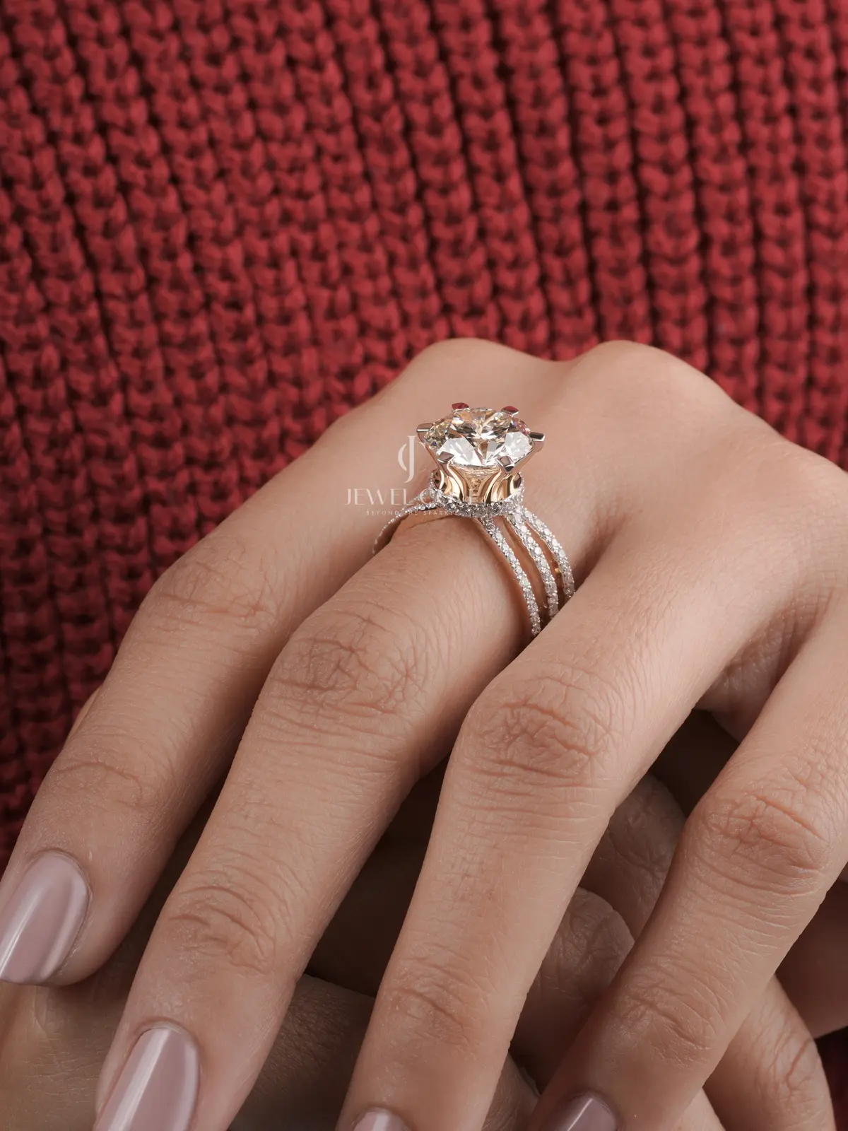 Serene Streaks Solitaire Ring Diamond Engagement Ring