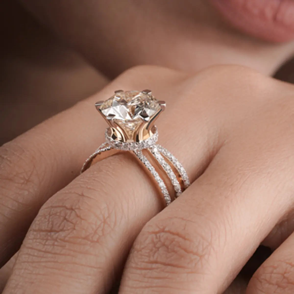 Serene Streaks Solitaire Ring Diamond Engagement Ring