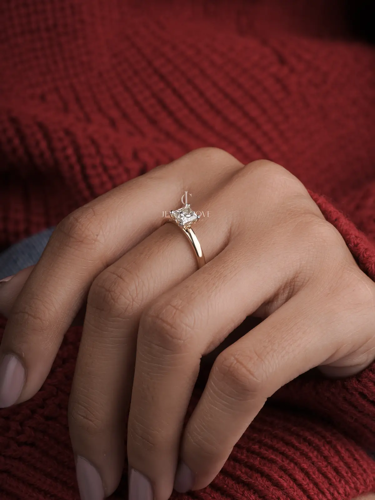 0.90 Carat Princess Diamond Lilac Dreams Solitaire Ring