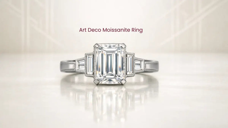 Art Deco Moissanite Ring
