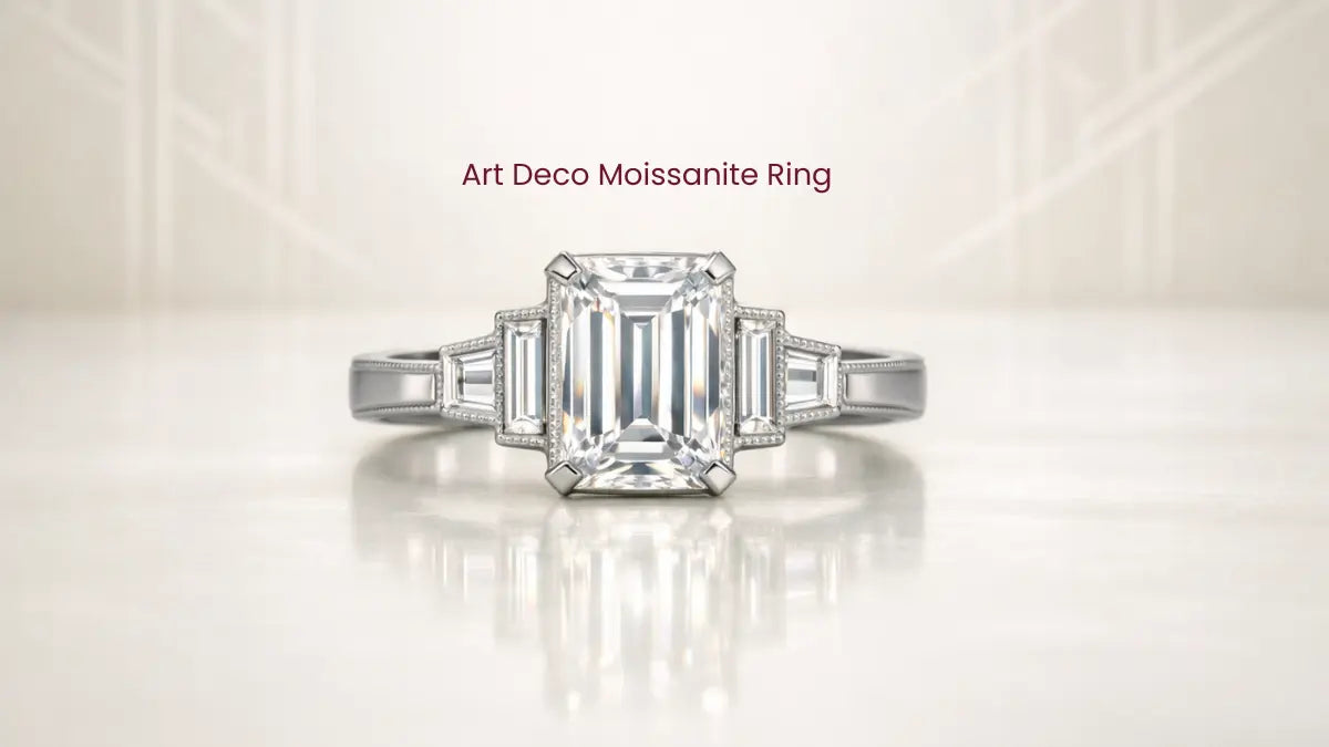 Art Deco Moissanite Ring