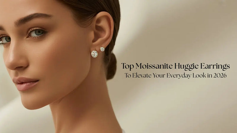 Moissanite Huggie Earrings