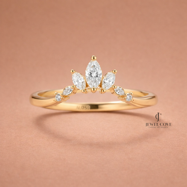 The Diadem Marquise Lab Grown Chevron Band For Daily Wear