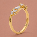 Marquise Diamond Open Cuff Lab Grown Band For Daily Wear