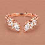 Marquise Diamond Open Cuff Lab Grown Band For Daily Wear