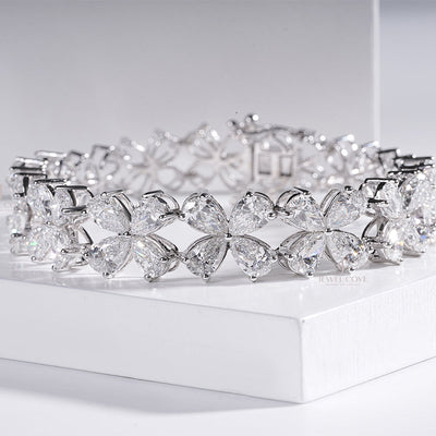 Delicate Pear Diamond Bracelet Woman’s Wrist – Minimalist Jewelry Style