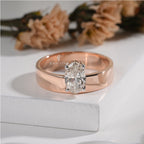 Sophisticated Oval-Cut Diamond Solitaire Engagement Ring