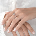 Elegant Marquise Triple Diamond Ring with Pear Side Diamond