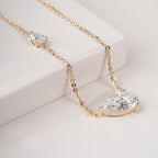 Solitaire Pear Lab Grown Diamond Wedding Pendent for Wedding Gift Attached Chain