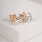 Pear Lab Grown Diamond Stud Earrings Pear Cut Diamond Earrings Dainty Solitaire Wedding Studs