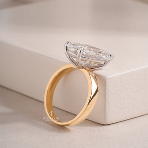 Oval Moissanite Four-Prong Setting Solitaire Band | IGI Certified | Solitaire Ring