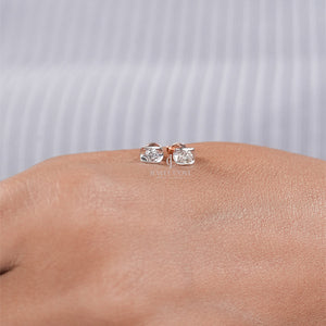 Two-Tone Gold Lab Diamond Studs For Her | EF Color | VVS-VS Clarity | IGI Certified