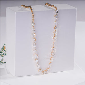 11ctw Multi-Cut Moissanite Diamond Necklace in 10K | E-F Color | VVS- VS Clarity | Rose Gold 10K | IGI Certified
