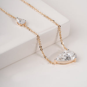 10K Solitaire Pear Moissanite Diamond Pendent  | IGI Certified | E-F Color | VVS- VS Clarity | Rose Gold 10K