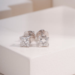 1CTW Princess Lab Grown Solitaire Studs | EF Color | VVS-VS Clarity | IGI Certified