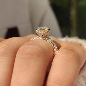 Oval Bezel Engagement Ring with Milgrain | Lab Grown Diamonds | IGI Certified