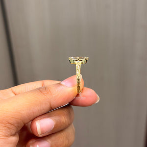 Elongated Cushion Vintage Ring | Lab Grown Diamonds | IGI Certified