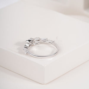 Pear Moissanite Eternity Solid Gold Wedding Band | IGI Certified