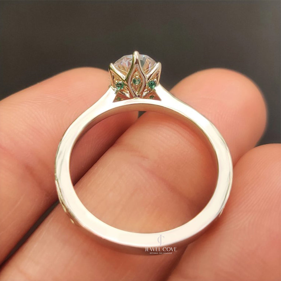 Oval Lab Diamond with Solitaire Hidden Gemstone Ring | IGI Certified