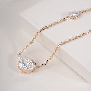 10K Solitaire Pear Lab-Grown Diamond Pendent | IGI Certified | E-F Color | VVS- VS Clarity | Rose Gold 10K