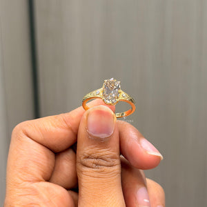 Elongated Cushion Vintage Ring | Lab Grown Diamonds | IGI Certified