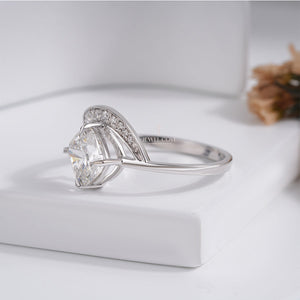 1.6CT Cushion Waves Moissanite Wedding Ring | IGI Certified | E-F Color | VVS- VS Clarity