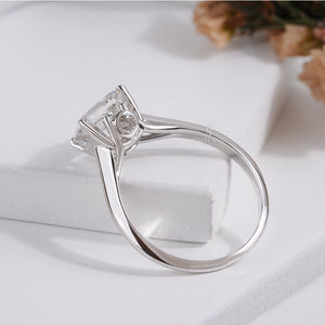 2CT Emerald Lab Grown Hidden Round Diamond Engagement Ring | IGI Certified
