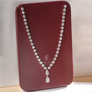 10K White Gold Round Lab Grown Necklace | White Gold 14K | IGI Certified | E-F Color | VVS- VS Clarity