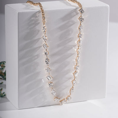6.50 Carat Multi-Cut Diamond Necklace in 18K Rose Gold