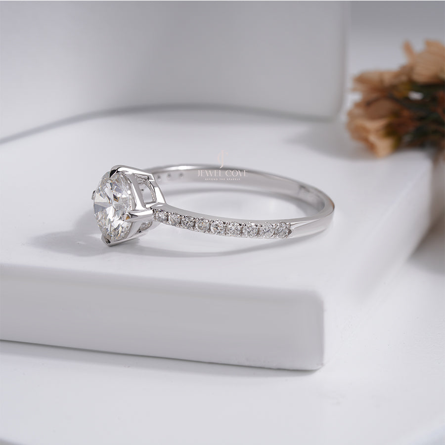 1.16tcw Round Solitaire Lab Grown Wedding Ring | IGI Certified | E-F Color | VVS- VS Clarity