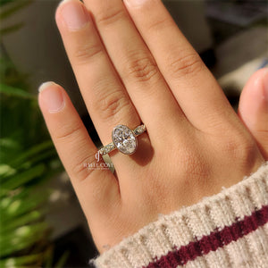 Oval Bezel Engagement Ring with Milgrain | Lab Grown Diamonds | IGI Certified