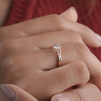 Round Diamond Infinity Twist Engagement Ring