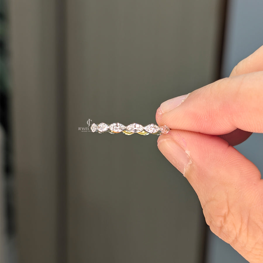 Marquise Stackable Wedding Band | Lab Grown Diamonds | IGI Certified