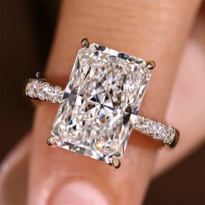 5CT Radiant Cut Diamond Ring in Pave Setting | IGI Certified