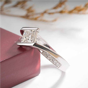 1CT Princess Bypass Lab Grown Wedding Ring | IGI Certified | E-F Color | VVS- VS Clarity