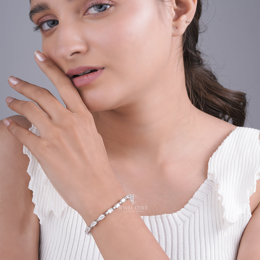 Oval Cut Diamond Tennis Bracelet for Women, Luxury Gold Jewelry Collection,Wedding Gift