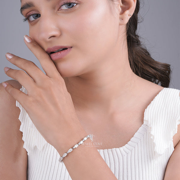 14K Oval Lab Diamond Tennis Linked Bracelet | IGI Certified | Bracelet For Women