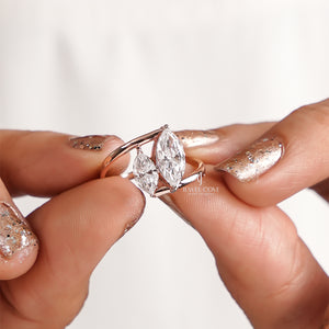 Two Marquise Solitaire Lab Diamond Engagement ring | Lab Grown Diamonds | IGI Certified