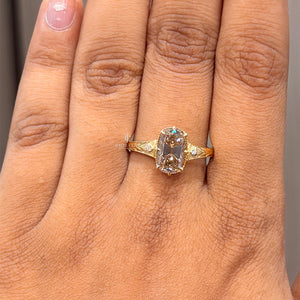 Elongated Cushion Vintage Ring | Lab Grown Diamonds | IGI Certified