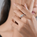 Pear Shaped Diamond Three Stone Ring in Classic Engagement Ring