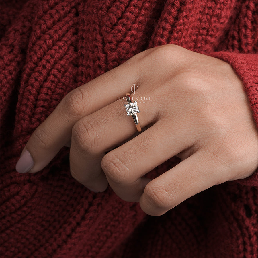 0.90 Carat Princess Diamond Lilac Dreams Solitaire Ring