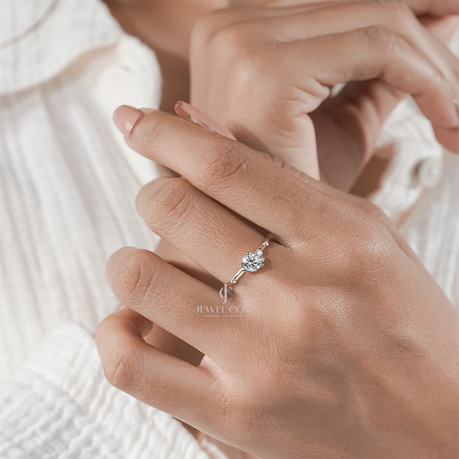 Delicate Diamond Ring in Gold Band – Perfect Engagement Jewelry