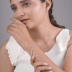 Classic Round Lab Grown Diamond Tennis Bracelet in White Gold, Elegant Everyday Luxury Jewelry