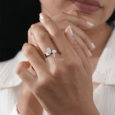 Sophisticated Oval-Cut Diamond Solitaire Engagement Ring