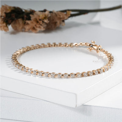 Elegant Diamond Tennis Bracelet on Woman’s Wrist – Minimalist Jewelry Style