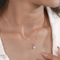 Classic Solitaire Round Cut Diamond Pendant in Rose Gold (ONLY PENDENT)