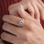 2 Carat Cushion Moissanite Diamond Crystalline Engagement Ring